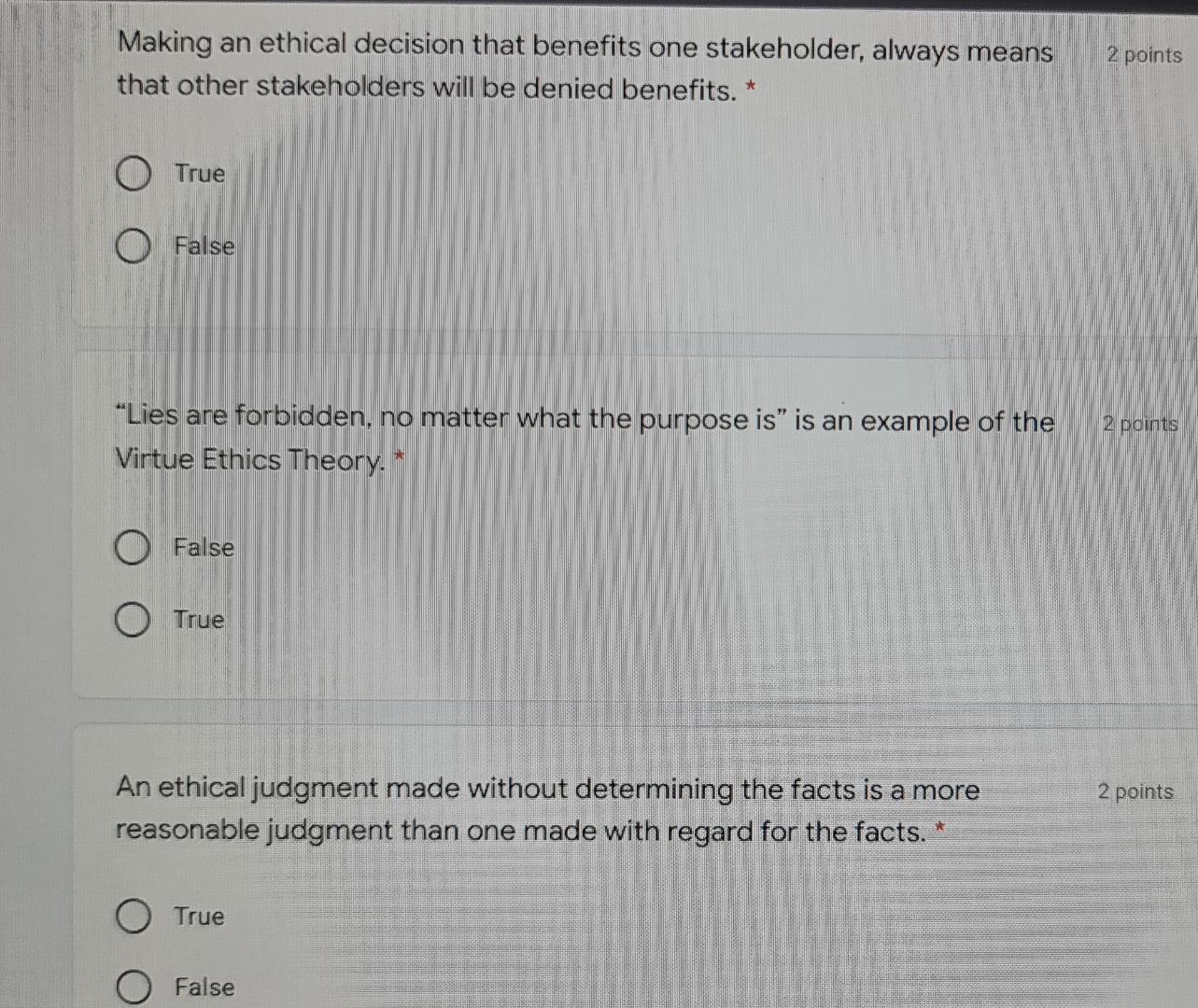 Within A Business Setting Individuals Must Only Consider The Ethical Implications Of Professional Decision Making 2 2