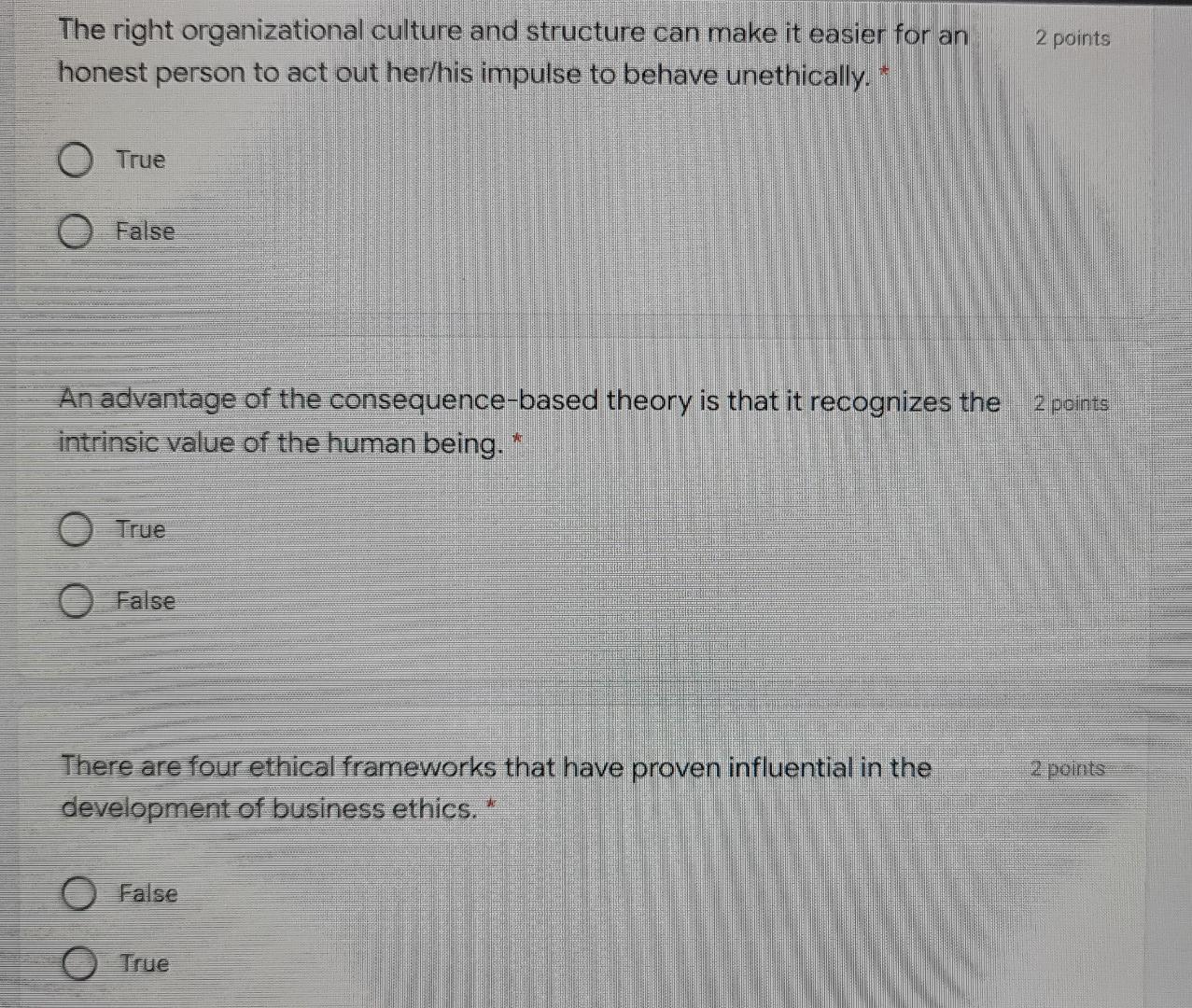2 Points The Right Organizational Culture And Structure Can Make It Easier For An Honest Person To Act Out Her His Impul 1