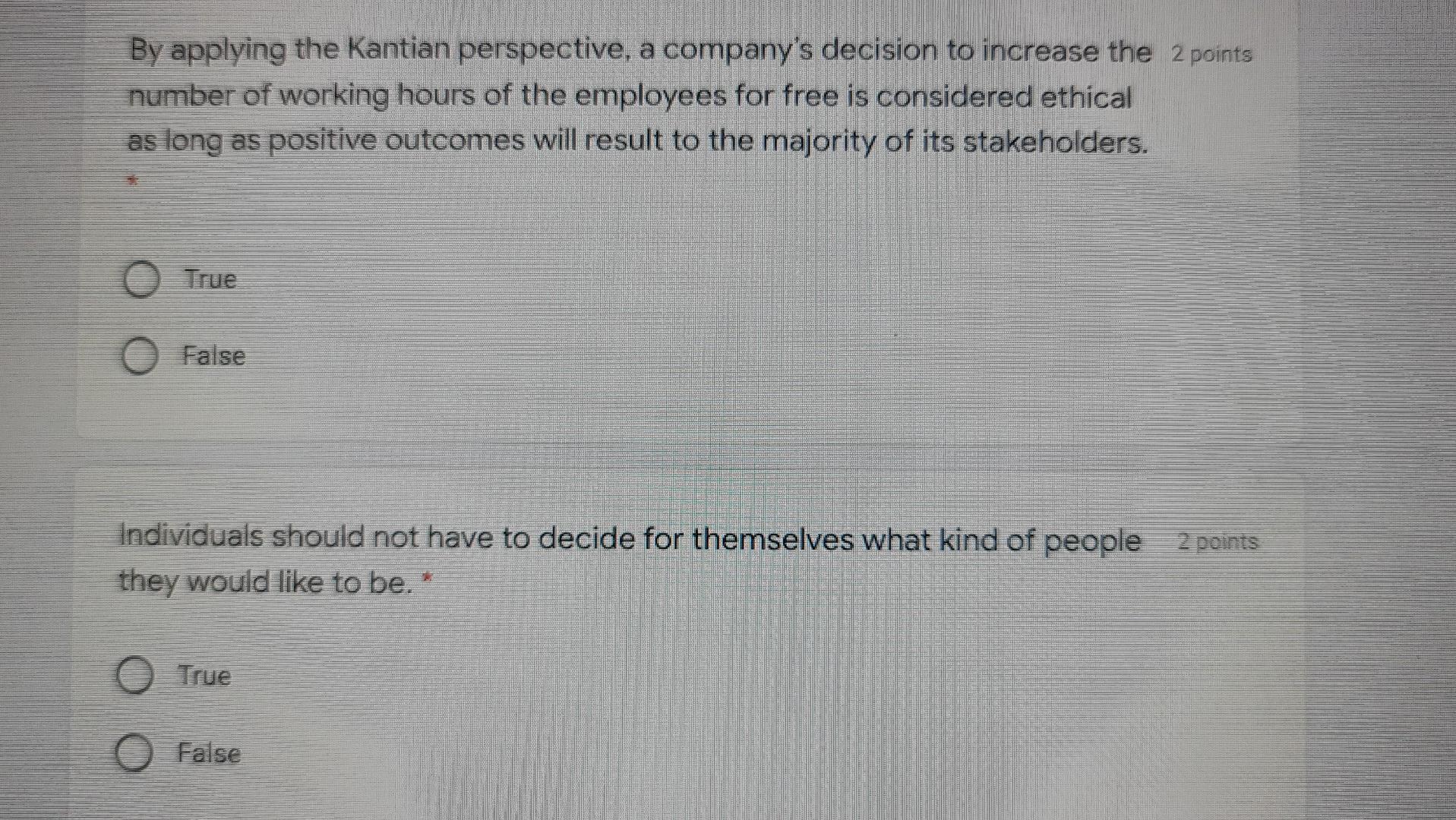 By Applying The Kantian Perspective A Company S Decision To Increase The 2 Points Number Of Working Hours Of The Employ 1
