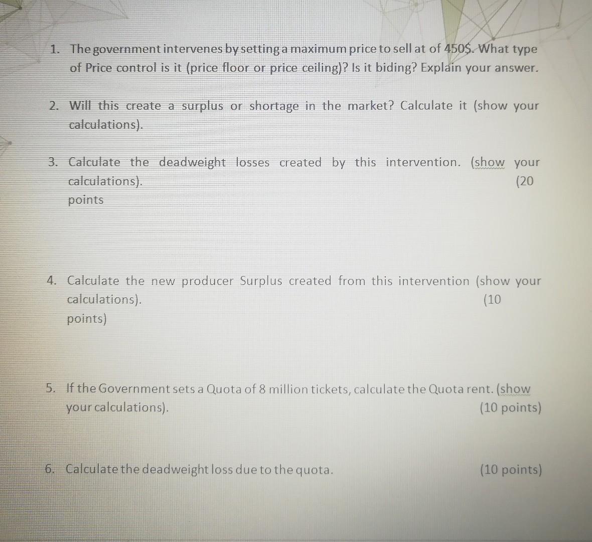 The Below Graph Shows The Market Of Computers The Equilibrium Is At Point E Price S 700 650 600 550 E C 500 450 400 2