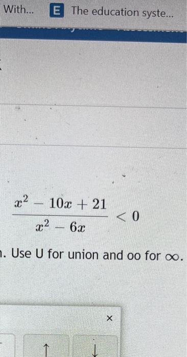 With X E The Education Syste 10x 21 0 X 6x N Use U For Union And Oo For X 2