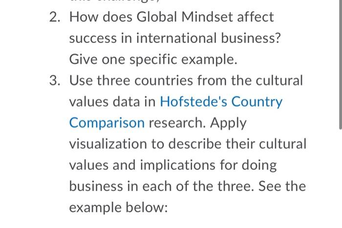 2 How Does Global Mindset Affect Success In International Business Give One Specific Example 3 Use Three Countries F 1