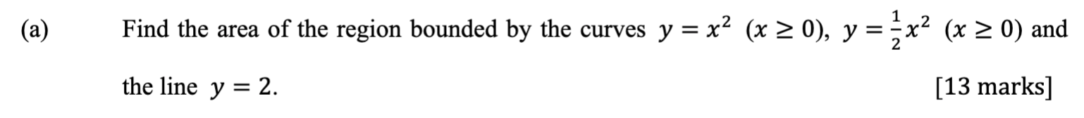 A 2 Find The Area Of The Region Bounded By The Curves Y X X 0 Y X The Line Y 2 X 0 And 13 Marks 1