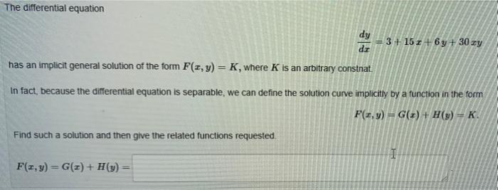 The Differential Equation Dz Has An Implicit General Solution Of The Form F X Y K Where K Is An Arbitrary Constnat 1