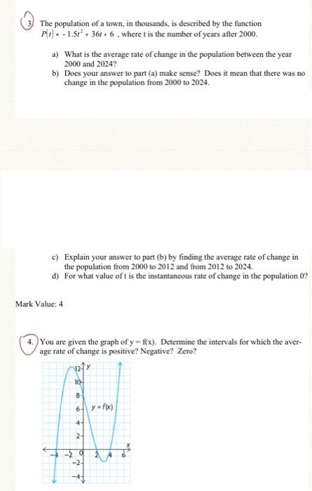 The Population Of A Town In Thousands Is Described By The Function Pt 1 5 36t 6 Where T Is The Number Of Year 1