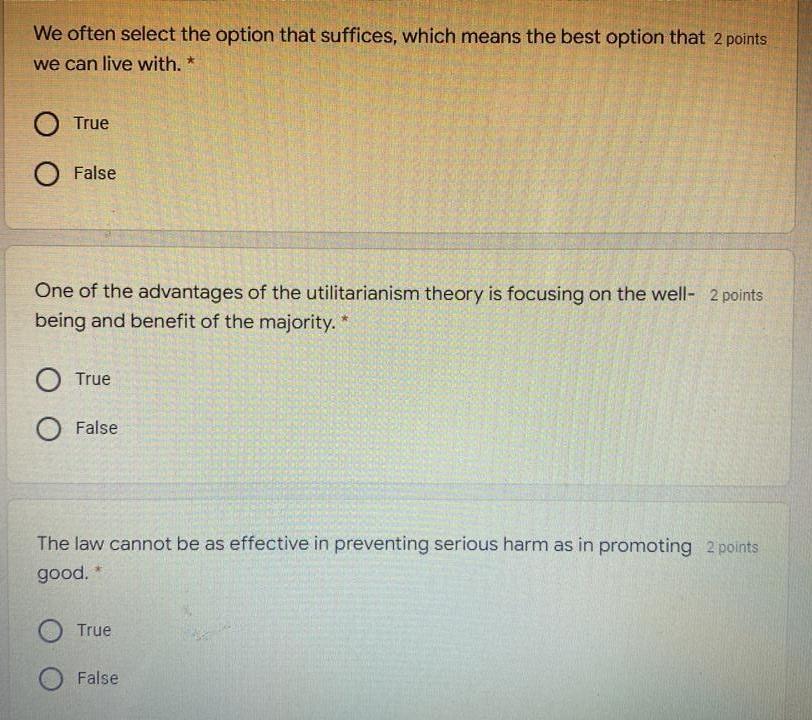 In Essence Managerial Decision Making Will Always Involve Only The Individual Aspect Of Ethics O False O True In Mos 3