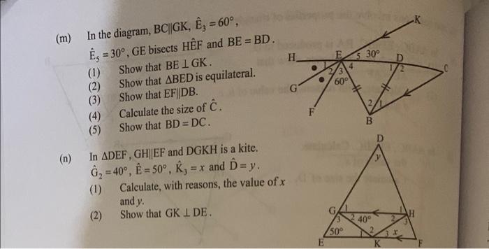 112 The Next Questions Involve The Properties Of Triangles And Quadrilaterals 1 In Aabc Ef Bc Ba Is Produced To D 2