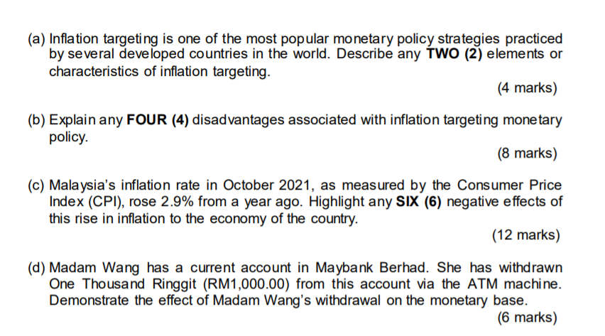 A Inflation Targeting Is One Of The Most Popular Monetary Policy Strategies Practiced By Several Developed Countries I 1