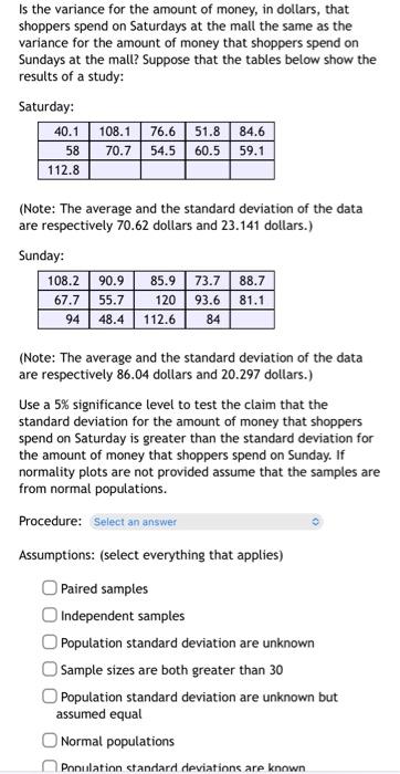 Question 3 Find The F Test Statistic To Test The Claim That The Population Variances Are Equal Both Distributions Are N 2