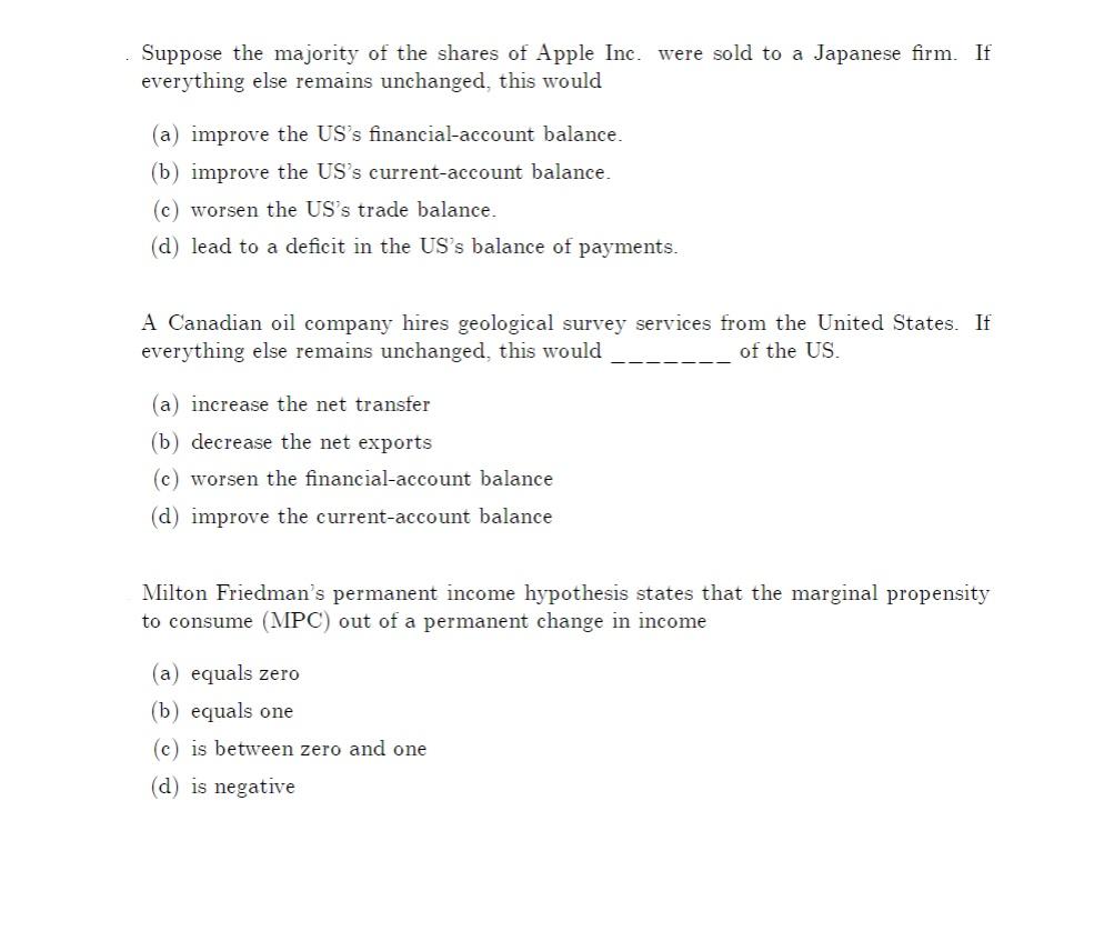 Suppose The Majority Of The Shares Of Apple Inc Were Sold To A Japanese Firm If Everything Else Remains Unchanged Thi 1