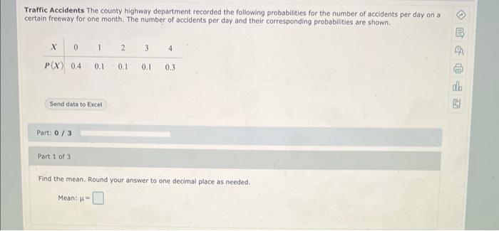 Traffic Accidents The County Highway Department Recorded The Following Probabilities For The Number Of Accidents Per Day 1
