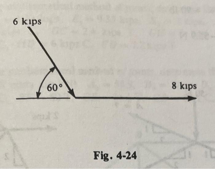 6 Kips 60 Fig 4 24 8 Kips 4 12 See Fig 4 24 Ans R 12 2 Kip Oh 25 3 1