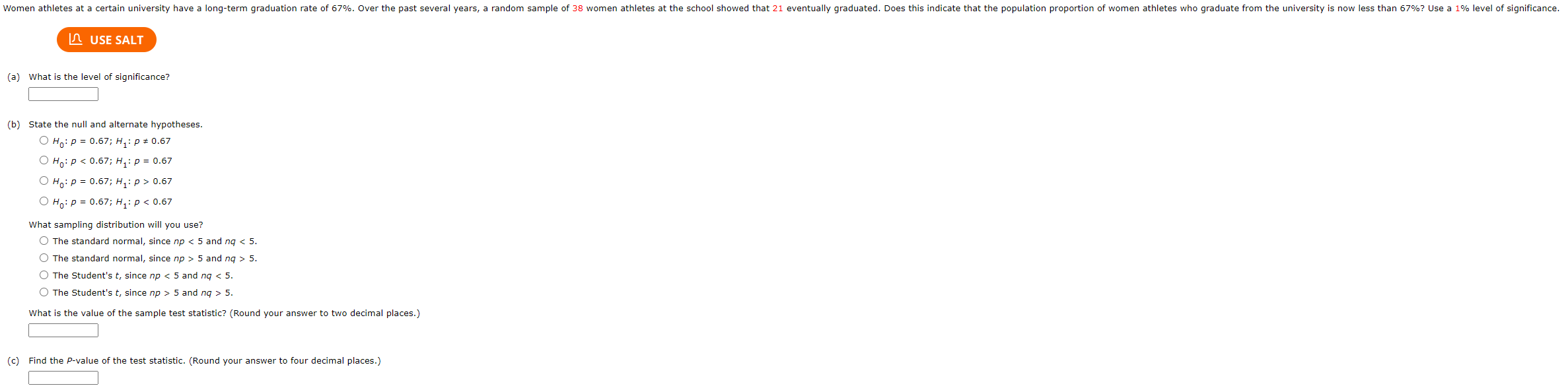 Women Athletes At A Certain University Have A Long Term Graduation Rate Of 67 Over The Past Several Years A Random Sa 1