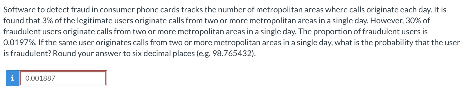 Software To Detect Fraud In Consumer Phone Cards Tracks The Number Of Metropolitan Areas Where Calls Originate Each Day 1
