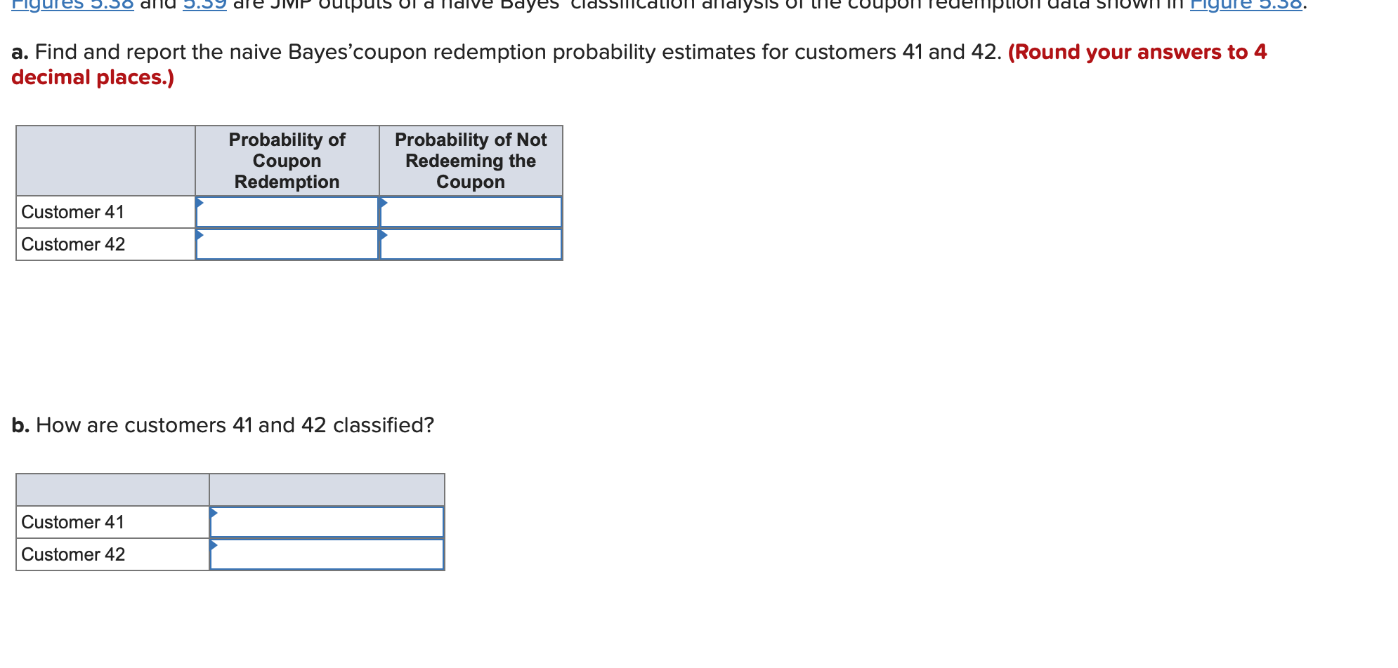 Customer 41 Customer 42 Puts Customer 41 Customer 42 Dayes A Find And Report The Naive Bayes Coupon Redemption Probabil 1
