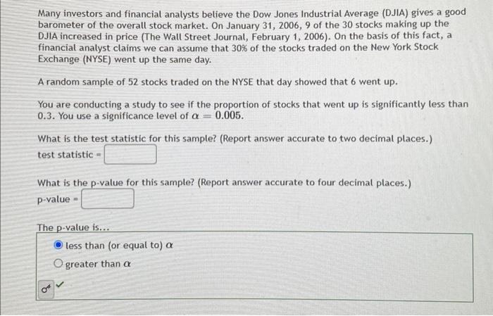 Many Investors And Financial Analysts Believe The Dow Jones Industrial Average Djia Gives A Good Barometer Of The Over 1