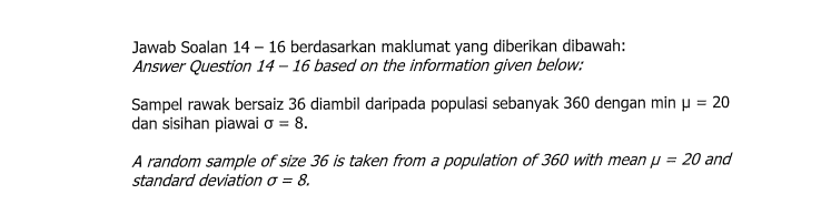 Jawab Soalan 14 16 Berdasarkan Maklumat Yang Diberikan Dibawah Answer Question 14 16 Based On The Information Given Bel 1