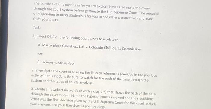 The Purpose Of This Posting Is For You To Explore How Cases Make Their Way Through The Court System Before Getting To Th 1