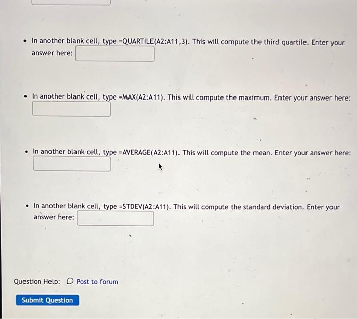Question 1 Open A Spreadsheet Excel Google Sheet Or Any Spreadsheet You Choose Then Type In Or Copy And Paste The 3