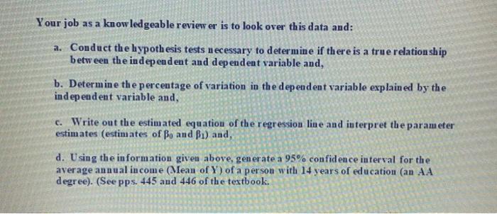 3 Interpret And Use A Regression Print Out As Part Of An Economic Study A Researcher Has Compiled A Database That Has 2