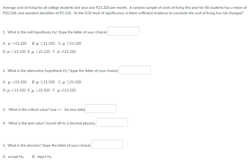 Average Cost Of Living For All College Students Last Year Was P21 320 Per Month A Random Sample Of Costs Of Living This 1