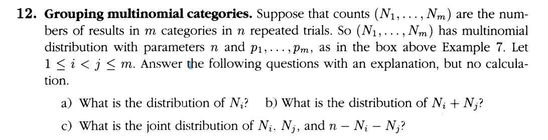 12 Grouping Multinomial Categories Suppose That Counts N Nm Are The Num Bers Of Results In M Categories In N 1
