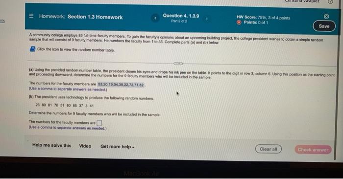 Homework Section 1 3 Homework The Numbers For The Faculty Members Are 53 20 10 04 39 22 72 71 82 Use A Comma To Separa 1