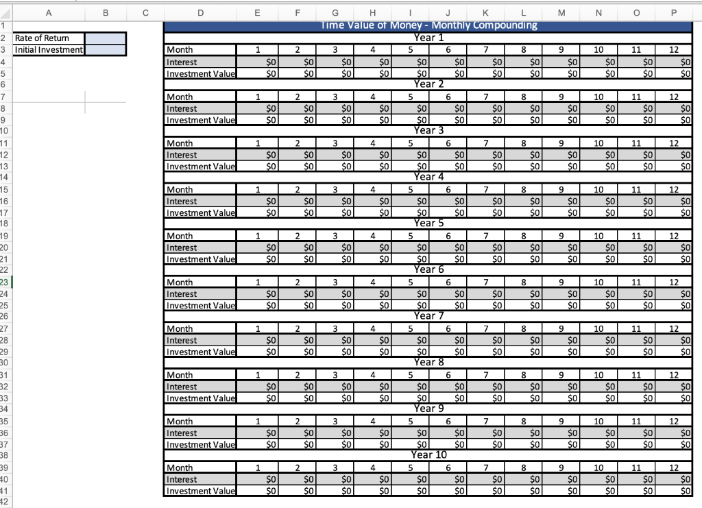 Could Someone Please Help Me With The Time Value Of Money I Don T Know How To Fill Out The Form Below With The Financia 1