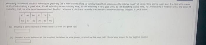 According To A Certain Website Wine Critics Generally Use A Wine Scoring Scale To Communicate Their Opinions On The Rel 1