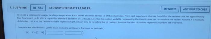 1 6 Points Illowskyintrostat1 7 1 002 Pr Ask Your Teacher Yoonie Is A Personnel Manager In A Large Corporation Ea 1