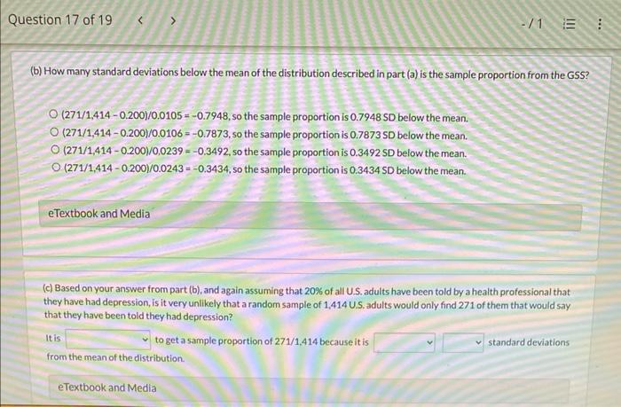 Question 17 Of 19 View Policies Current Attempt In Progress Depression As Part Of The General Social Survey Gss In 201 2