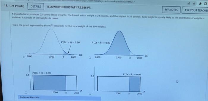 14 1 Points Details Illowskyintrostat1 7 3 046 Pr My Notes Ask Your Teacher A Manufacturer Produces 25 Pound Sifti 1