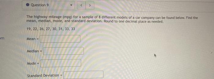 M Score 3 30 1 10 Answered Question 7 The Following Refer To The Following Data Set 132 1 106 7 119 6 127 5 132 1 109 3
