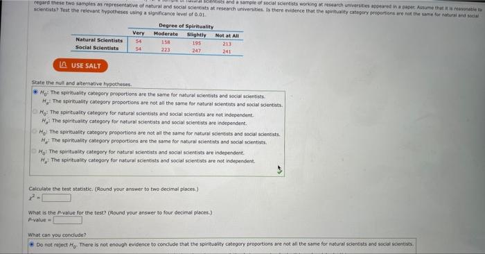 Regard These Two Samples As Representative Of Natural And Social Scientists At Research Universities Is There Evidence 1