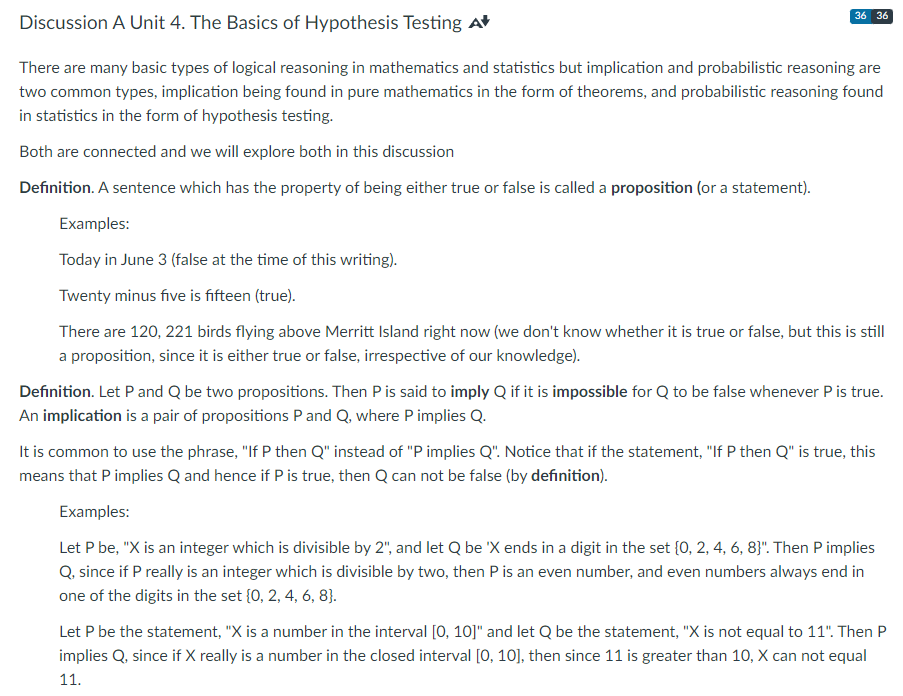36 36 Discussion A Unit 4 The Basics Of Hypothesis Testing A There Are Many Basic Types Of Logical Reasoning In Mathema 1