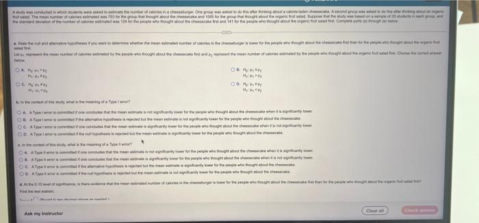 A Study Was Conducted In Which Students Were Asked To Estimate The Number Of Caries In A Cheeseburger One Group Was Ask 1