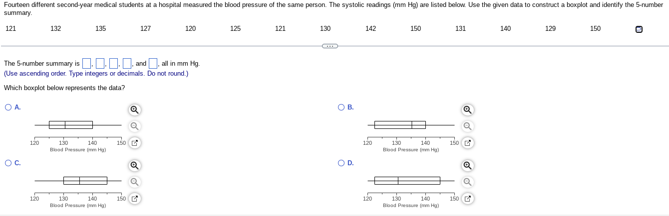Fourteen Different Second Year Medical Students At A Hospital Measured The Blood Pressure Of The Same Person The Systol 1