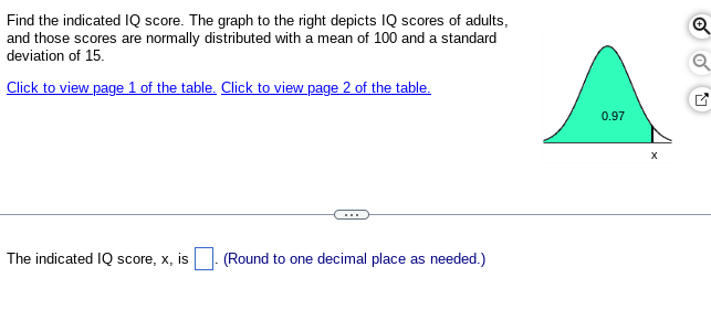 Find The Indicated Iq Score The Graph To The Right Depicts Iq Scores Of Adults And Those Scores Are Normally Distribut 1