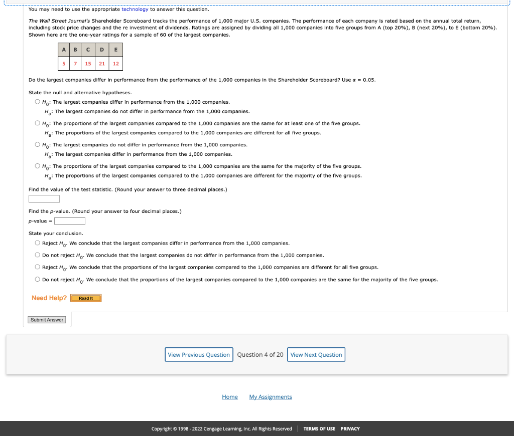 You May Need To Use The Appropriate Technology To Answer This Question The Wall Street Journal S Shareholder Scoreboard 1