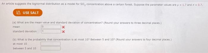 An Article Suggests The Lognormal Distribution As A Model For So Concentration Above A Certain Forest Suppose The Para 1