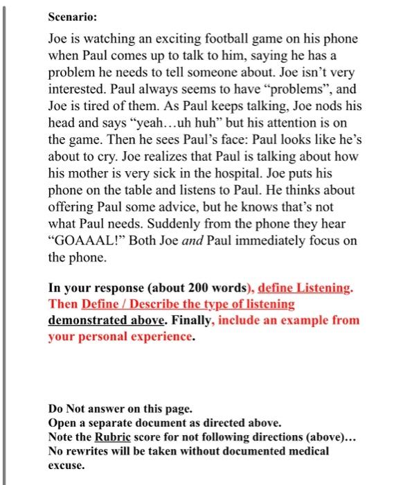 Com 201 Sem212 Assessment 3 Directions Read The Scenario Below And Decide What Communication Problems Are Shown There 2