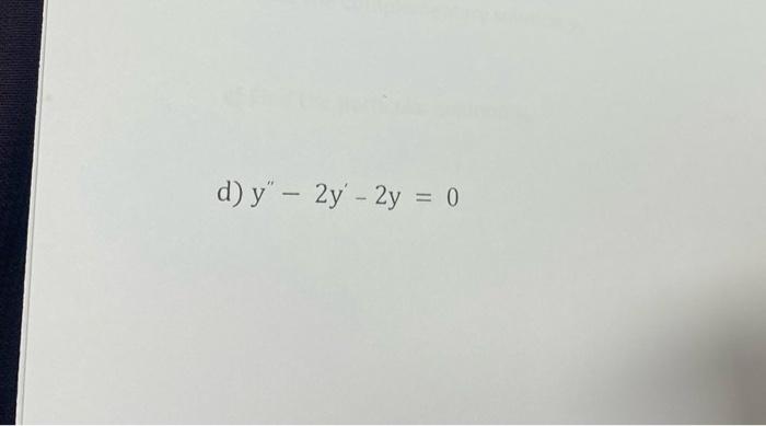 D Y 2y 2y 0 1
