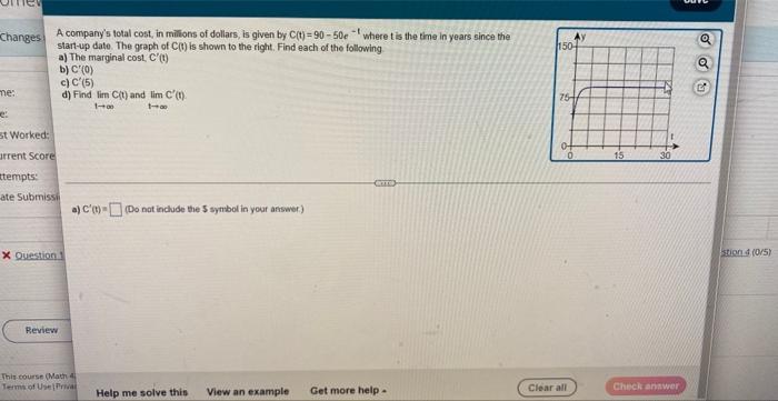 Please Show Work Four Part Question 1