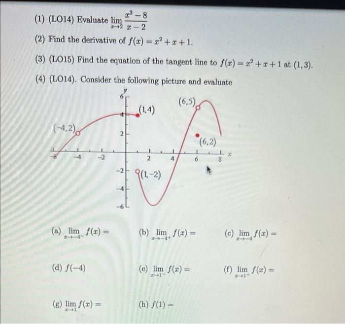 2 8 Z 2 X 2 2 Find The Derivative Of F X X X 1 3 Lo15 Find The Equation Of The Tangent Line To F X 2 1 At 1