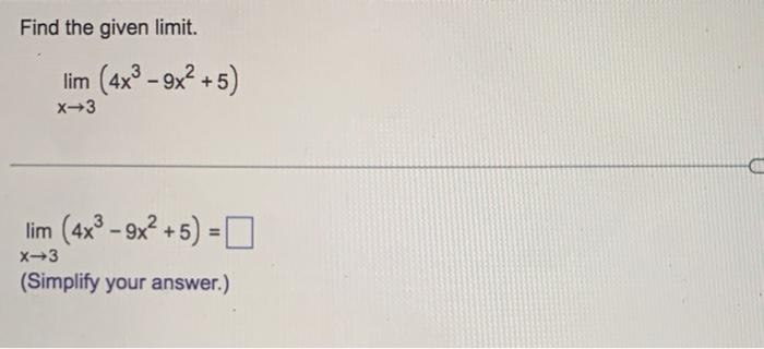 Use The Theorem On Limits Of Rational Functions To Find Each Limit If Necessary State That The Limit Does Not Exist L 2