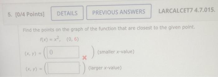 7 0 3 Points Details Dy Find The Differential Dy Of The Given Function Y 8 X X 8 12 5 Previous Answers 2