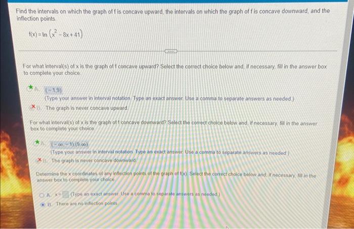Find The Intervals On Which The Graph Of F Is Concave Upward The Intervals On Which The Graph Of F Is Concave Downward 1