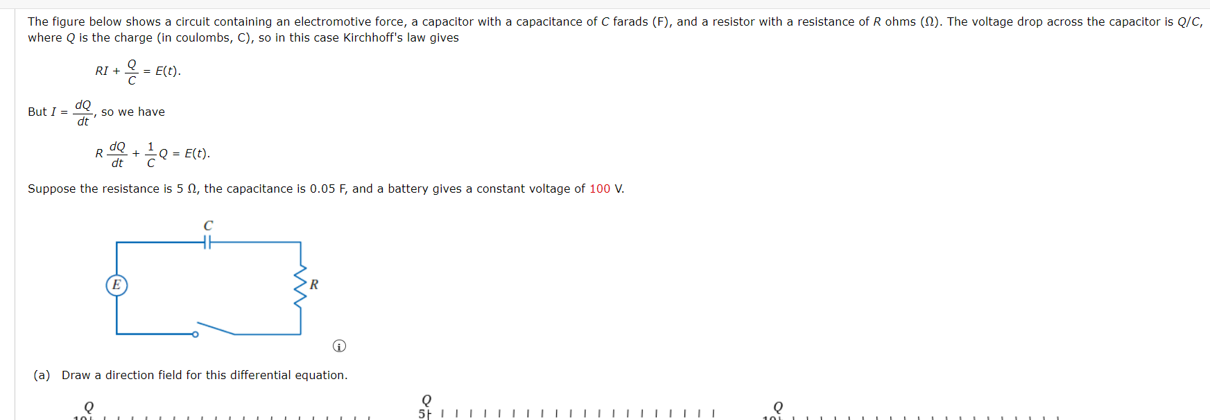 The Figure Below Shows A Circuit Containing An Electromotive Force A Capacitor With A Capacitance Of C Farads F And 1
