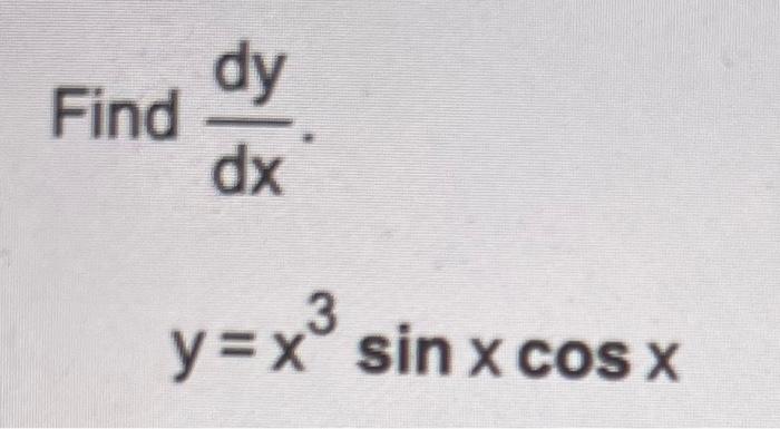 Find Dy Dx 3 Y X Sin X Cos X 1
