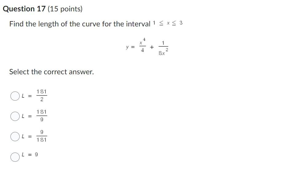 Find The Length Of The Curve For The Interval 1